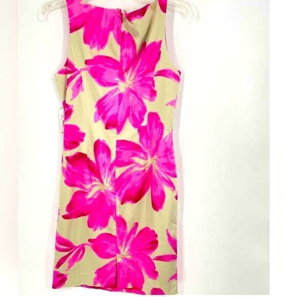 JONES NEW YORK Size 10 Tan Pink Floral Dress - Picture 3 of 15